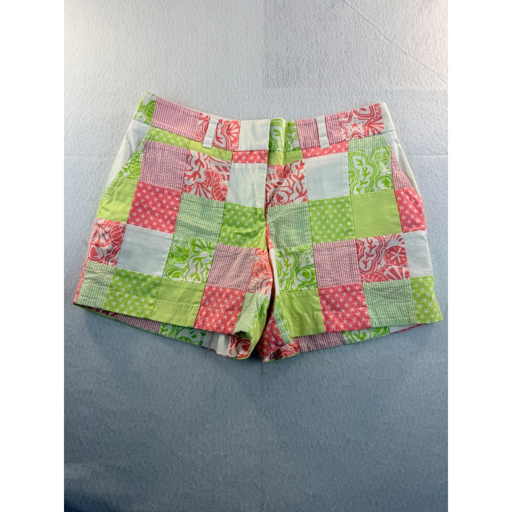 Vineyard Vines Shep & Ian Patchwork Shorts Women's Size 6 Pink Green Cotton